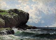 Alfred Thompson Bricher Rocky Head with Sailboats in Distance oil painting artist